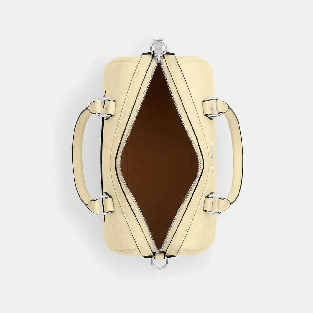 Coach Rowan Satchel Bag In Signature Canvas Butter Yellow Crossbody Purse - Picture 12 of 15